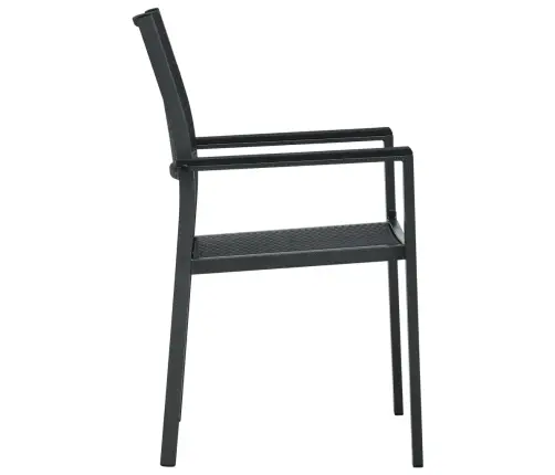 Dārza Krēsli, 2 Gab., Melna Plastmasa, Pinuma Dizains Vidaxl