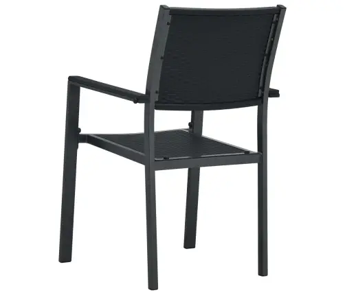Dārza Krēsli, 2 Gab., Melna Plastmasa, Pinuma Dizains Vidaxl