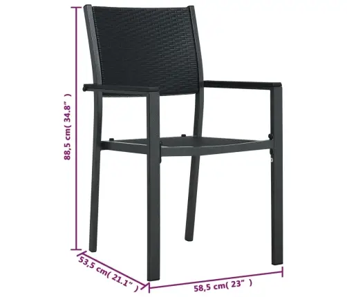Dārza Krēsli, 4 Gab., Melna Plastmasa, Pinuma Dizains Vidaxl Dārza Krēsli, 4 Gab., Melna Plastmasa, Pinuma Dizains Vidaxl