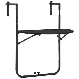 Piekarams Balkona Galds, Melns, 60X64X83,5Cm, Plastmasa, Pinums Vidaxl