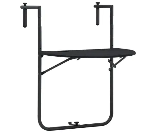Piekarams Balkona Galds, Melns, 60X64X83,5Cm, Plastmasa, Pinums Vidaxl