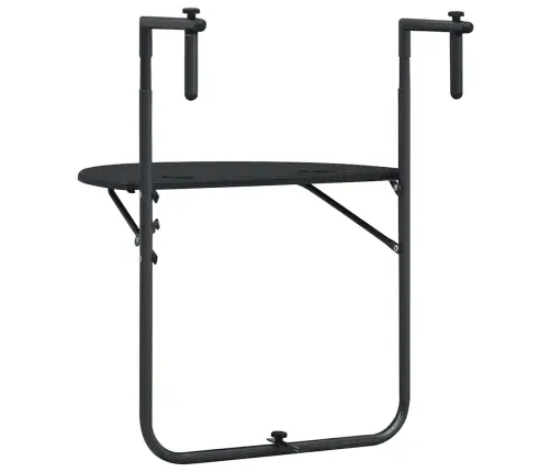 Piekarams Balkona Galds, Melns, 60X64X83,5Cm, Plastmasa, Pinums Vidaxl