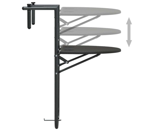 Piekarams Balkona Galds, 60X64X83,5Cm, Plastmasa, Pinuma Raksts Vidaxl