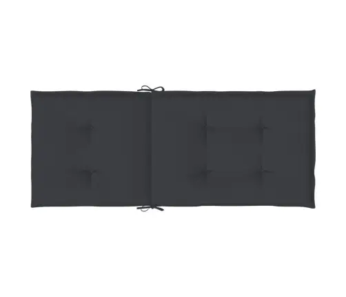 Kõrge Seljatoega Toolipadjad 2 Tk, Must, 120X50X3 cm Kangas