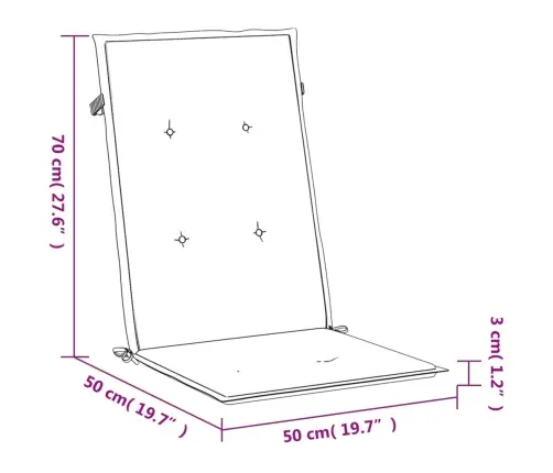 Kõrge Seljatoega Toolipadjad 4 Tk, Must, 120X50X3 cm Kangas