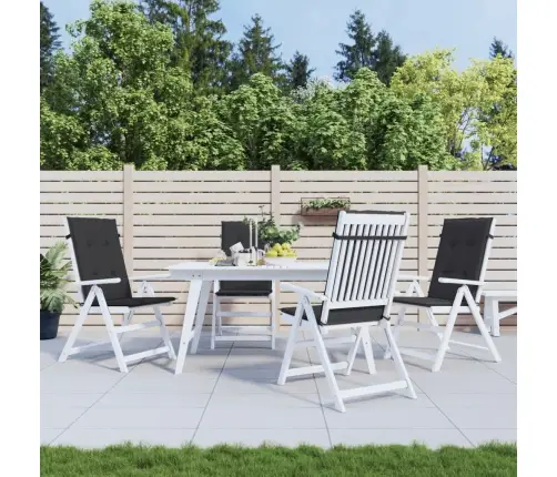 Kõrge Seljatoega Toolipadjad 4 Tk, Must, 120X50X3 cm Kangas