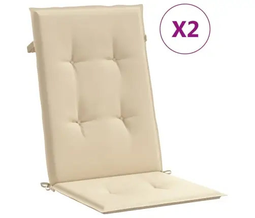 Dārza Krēslu Spilveni, 2 Gab., Bēši, 120X50X3 Cm, Audums Vidaxl