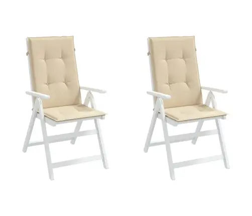 Dārza Krēslu Spilveni, 2 Gab., Bēši, 120X50X3 Cm, Audums Vidaxl