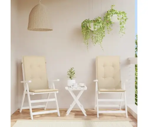 Dārza Krēslu Spilveni, 2 Gab., Bēši, 120X50X3 Cm, Audums Vidaxl