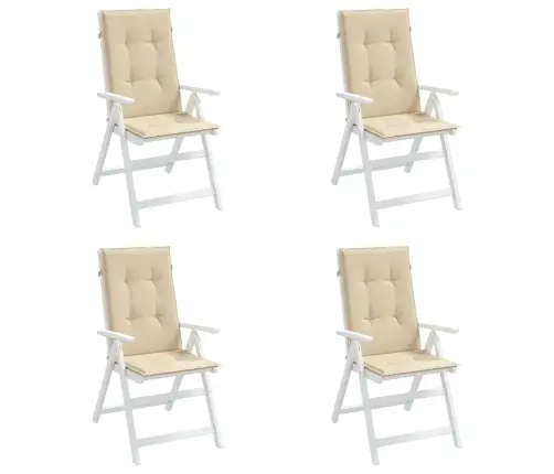 Dārza Krēslu Spilveni, 4 Gab., Bēši, 120X50X3 Cm, Audums Vidaxl