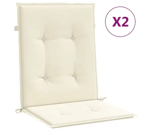 Dārza Krēslu Spilveni, 2 Gab., Krēmkrāsas, 100X50X3 Cm, Audums Vidaxl