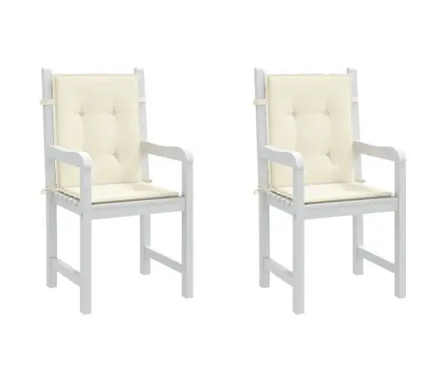 Dārza Krēslu Spilveni, 2 Gab., Krēmkrāsas, 100X50X3 Cm, Audums Vidaxl