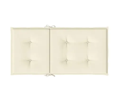 Dārza Krēslu Spilveni, 2 Gab., Krēmkrāsas, 100X50X3 Cm, Audums Vidaxl