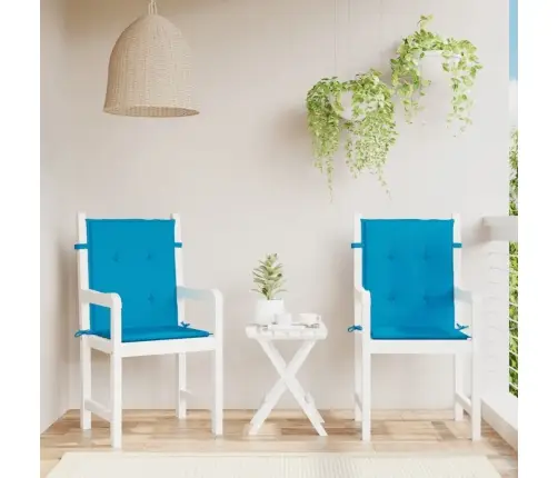 Dārza Krēslu Spilveni, 2 Gab., Zili, 100X50X3 Cm, Audums Vidaxl