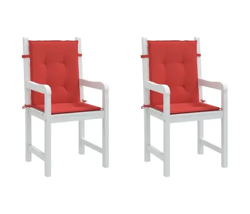 Dārza Krēslu Spilveni, 2 Gab., Sarkani, 100X50X3 Cm, Audums Vidaxl