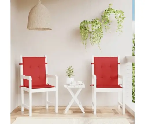 Dārza Krēslu Spilveni, 2 Gab., Sarkani, 100X50X3 Cm, Audums Vidaxl