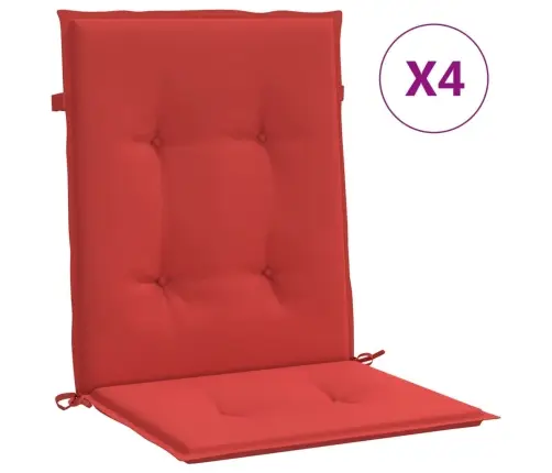 Madala Seljatoega Toolipadjad 4 Tk, Punane, 100X50X7 cm Kangas