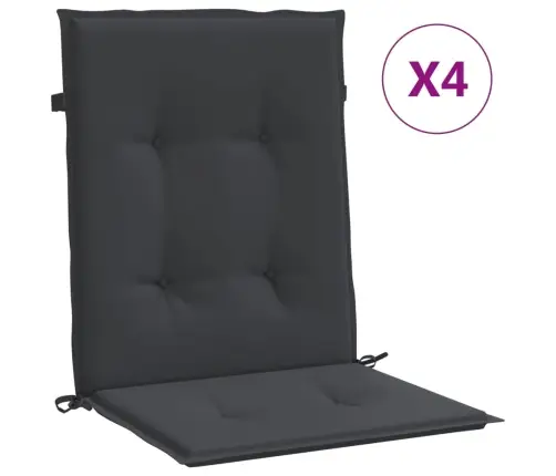 Dārza Krēslu Spilveni, 4 Gab., Melni, 100X50X3 Cm, Audums Vidaxl