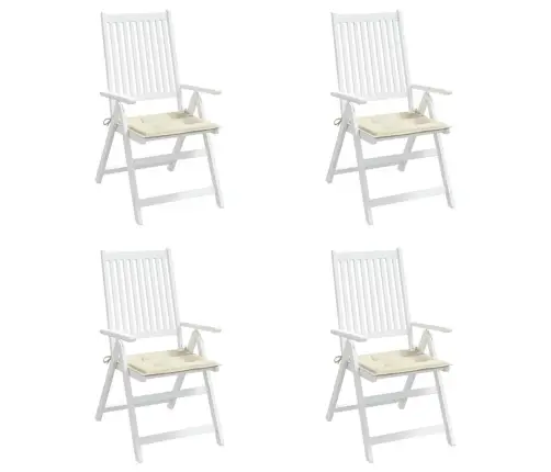 Dārza Krēslu Spilveni, 4 Gab., Krēmkrāsas, 40X40X4 Cm, Audums Vidaxl