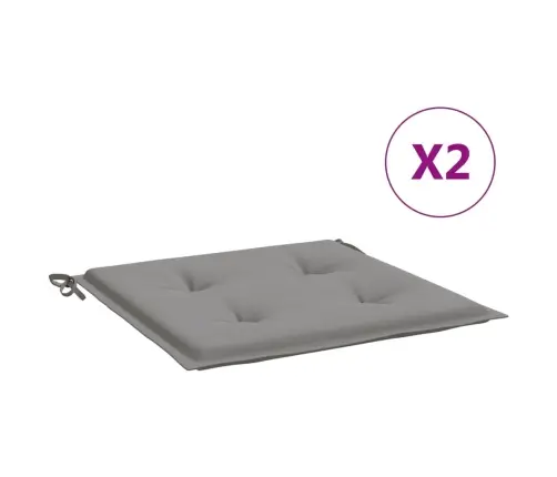Dārza Krēslu Matrači, 2 Gab., Pelēki, 50X50X3 Cm, Audums Vidaxl