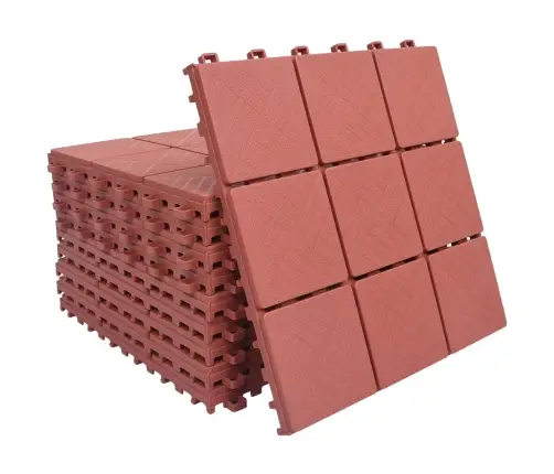 Grindų Plytelės, 10Vnt., Raudonos, 30,5X30,5cm Plastikas