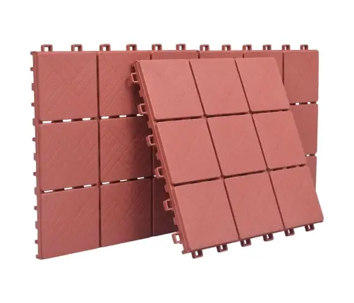 Grindų Plytelės, 10Vnt., Raudonos, 30,5X30,5cm Plastikas