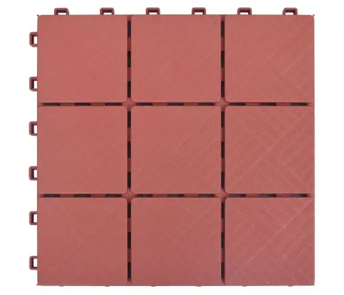 Grindų Plytelės, 10Vnt., Raudonos, 30,5X30,5cm Plastikas