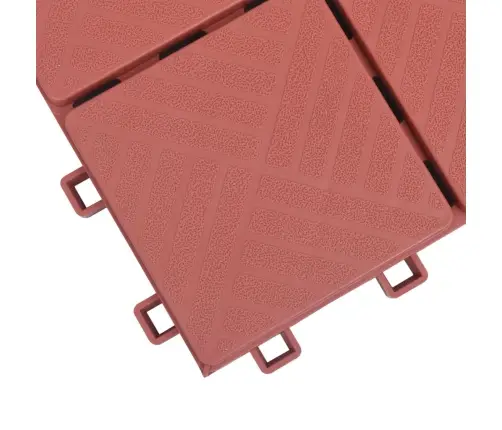 Grindų Plytelės, 10Vnt., Raudonos, 30,5X30,5cm Plastikas