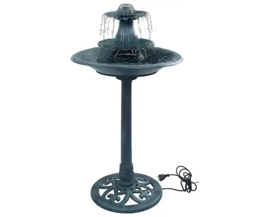 Paukščių Prausykla Su Fontanu, Žalia, 50X91cm Plastikas