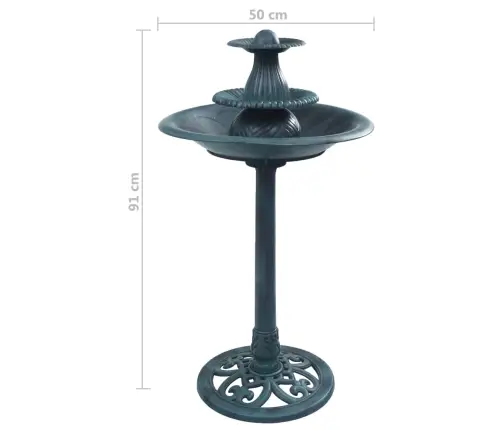 Paukščių Prausykla Su Fontanu, Žalia, 50X91cm Plastikas