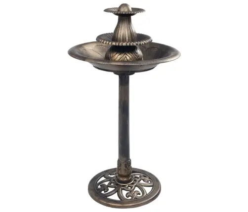 Putnu Vanna Ar Strūklaku, Bronzas Krāsa, 50X91 Cm, Plastmasa Vidaxl