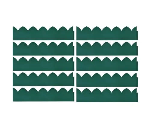 Zāliena Apmales, 10 Gab., Zaļas, 65X15 Cm, Pp Vidaxl