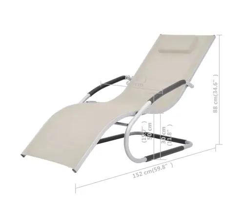 Sauļošanās Zvilnis Ar Spilvenu, Alumīnijs Un Tekstilēns Vidaxl