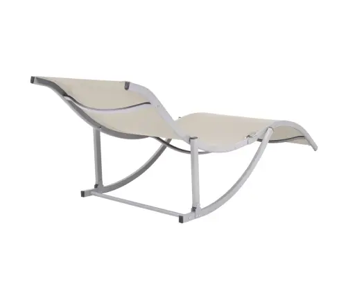 Saliekami Sauļošanās Krēsli, 2 Gab., Krēmkrāsas Tekstilēns Vidaxl