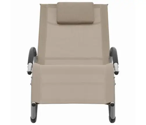 Sauļošanās Zvilnis Ar Spilvenu, Pelēkbrūns Tekstilēns Vidaxl