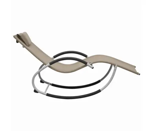 Sauļošanās Zvilnis Ar Spilvenu, Pelēkbrūns Tekstilēns Vidaxl