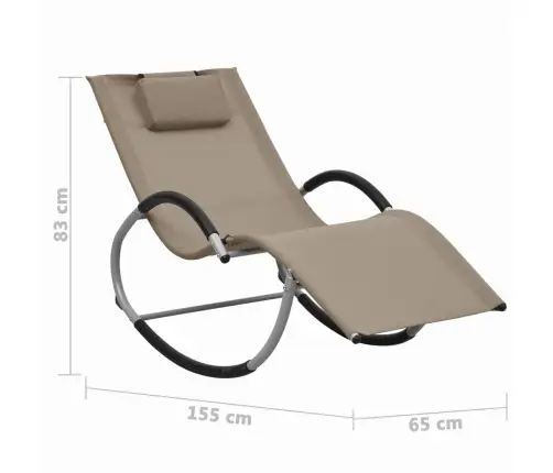 Sauļošanās Zvilnis Ar Spilvenu, Pelēkbrūns Tekstilēns Vidaxl