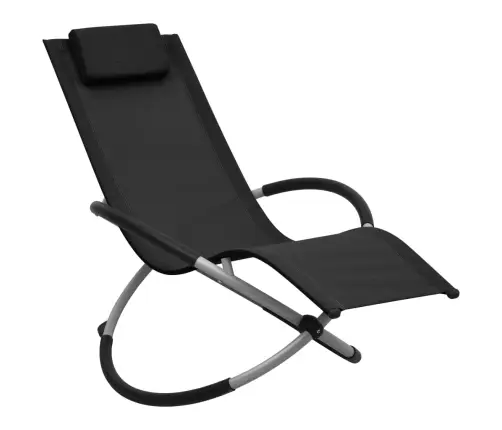 Bērnu Sauļošanās Zvilnis, Melns, Tērauds Vidaxl