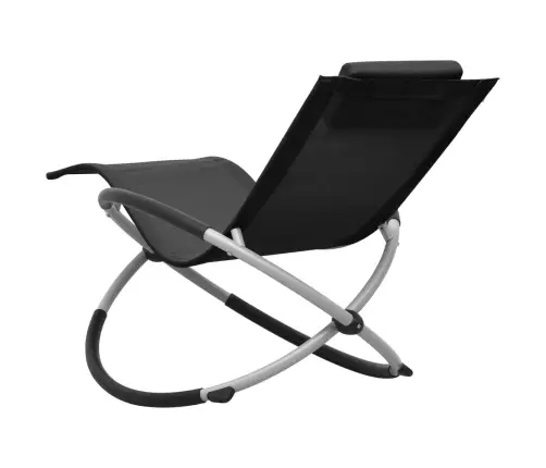 Bērnu Sauļošanās Zvilnis, Melns, Tērauds Vidaxl