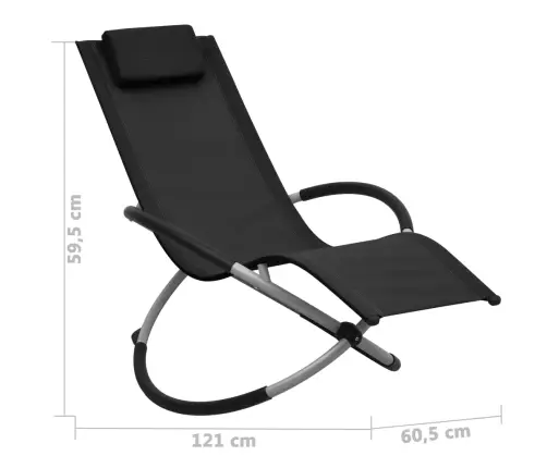 Bērnu Sauļošanās Zvilnis, Melns, Tērauds Vidaxl