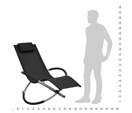 Bērnu Sauļošanās Zvilnis, Melns, Tērauds Vidaxl