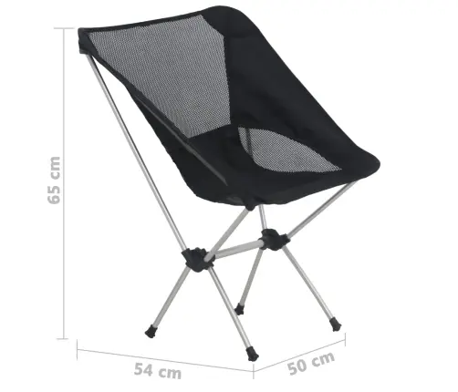 Kempinga Krēsli Ar Somu, 2 Gab., 54X50X65 Cm, Alumīnijs Vidaxl