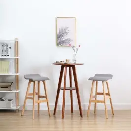 Baro Kėdės, 2Vnt., Šviesiai Pilkos Spalvos, Audinys