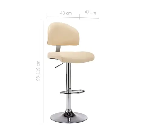 Bāra Krēsls, Krēmkrāsas Mākslīgā Āda Vidaxl