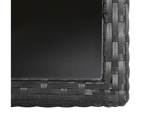 3-Osaline Aiamööblikomplekt Patjadega, Polürotang, Must