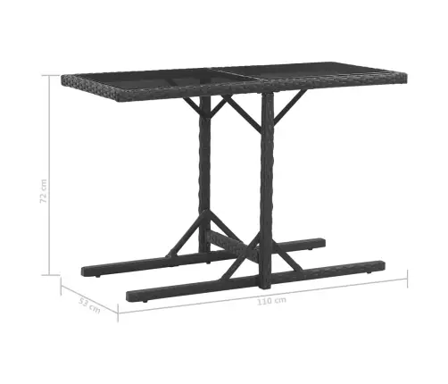 3-Osaline Aiamööblikomplekt Patjadega, Polürotang, Must