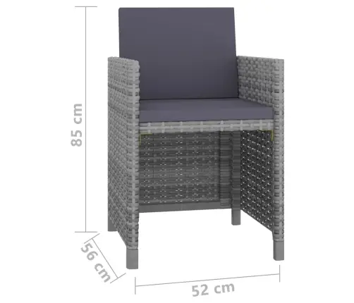 9-Daļīgs Dārza Mēbeļu Komplekts Ar Matračiem, Pe Rotangpalma Vidaxl