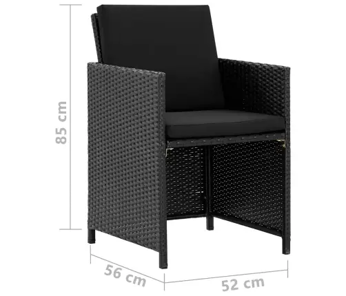 9-Daļīgs Dārza Mēbeļu Komplekts Ar Matračiem, Pe Rotangpalma Vidaxl