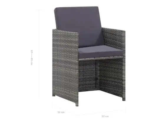 9-Daļīgs Dārza Mēbeļu Komplekts Ar Matračiem, Pe Rotangpalma Vidaxl