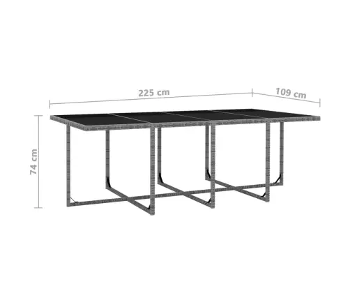 13-Daļīgs Dārza Mēbeļu Komplekts Ar Matračiem, Pelēks Pe Pinums Vidaxl